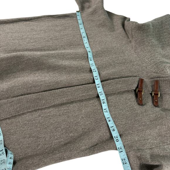 Ellen Tracy Sweater Extra Fine Merino Wool Cowl Neck Tan Brown Womens XL Office - Picture 13 of 16